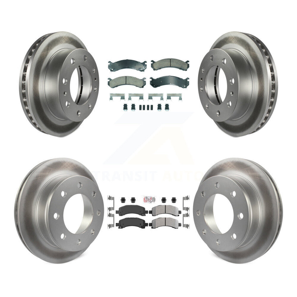 Front Ceramic Rear Semi-Metallic Pad Coated Brake Rotor Kit For GMC Savana 2500 Chevrolet KGA-105799