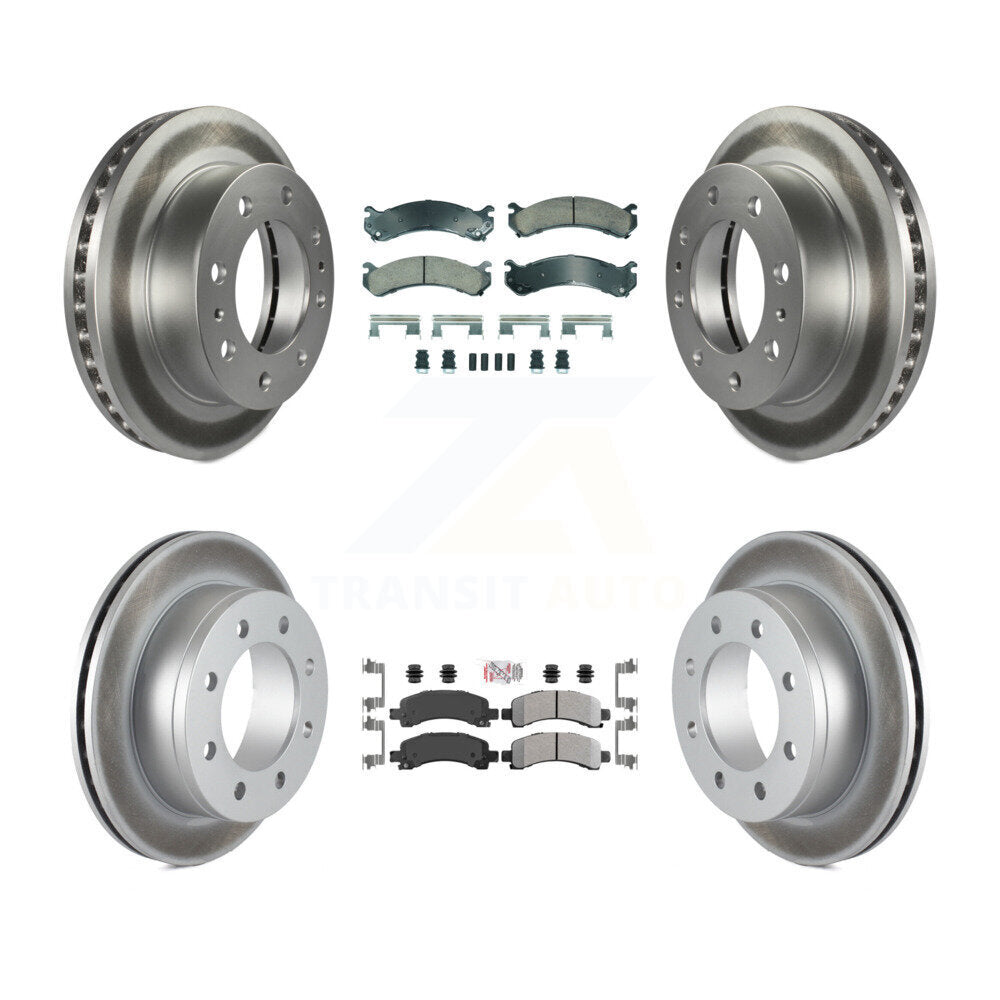 Front Ceramic Rear Semi-Metallic Pad Coated Brake Rotor Kit For GMC Savana 2500 Chevrolet KGA-105800