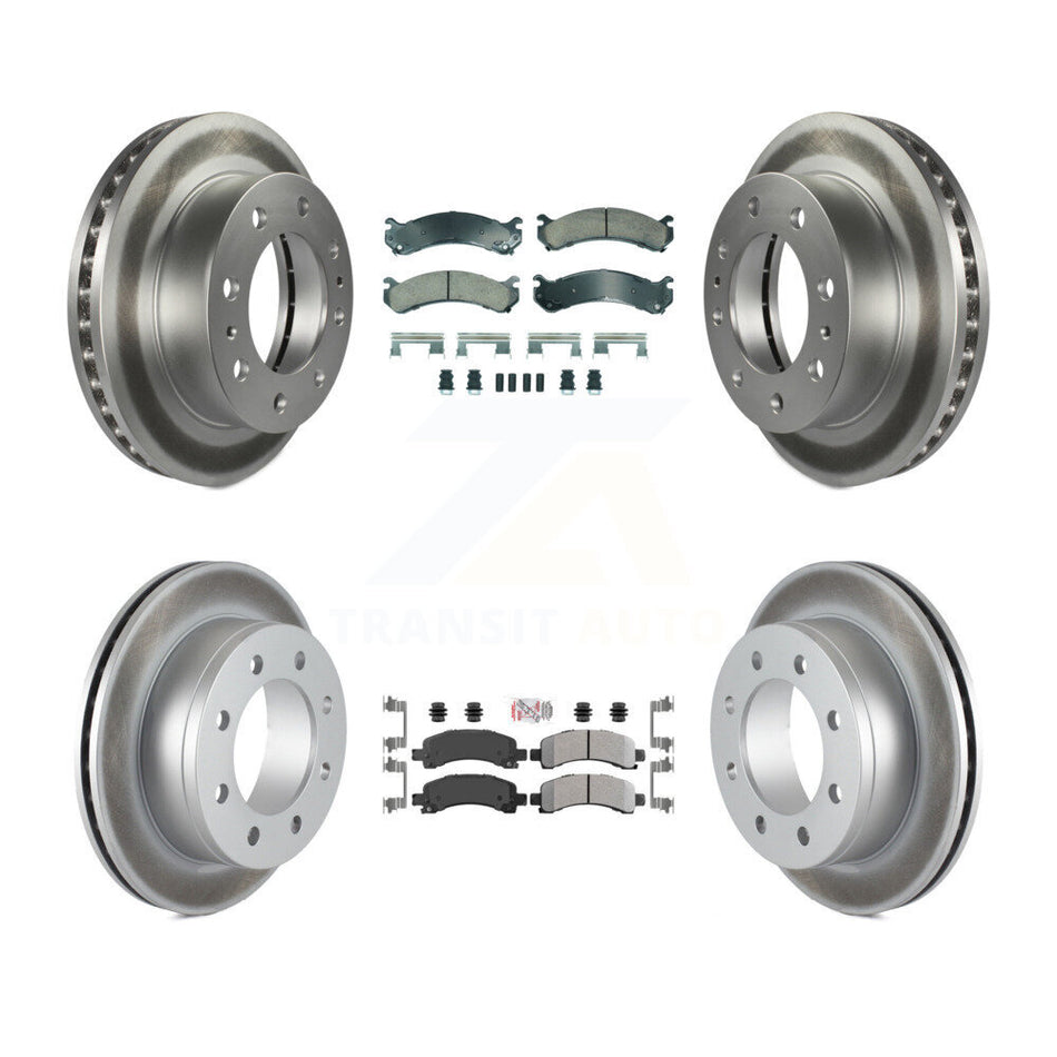 Front Ceramic Rear Semi-Metallic Pad Coated Brake Rotor Kit For GMC Savana 2500 Chevrolet KGA-105800