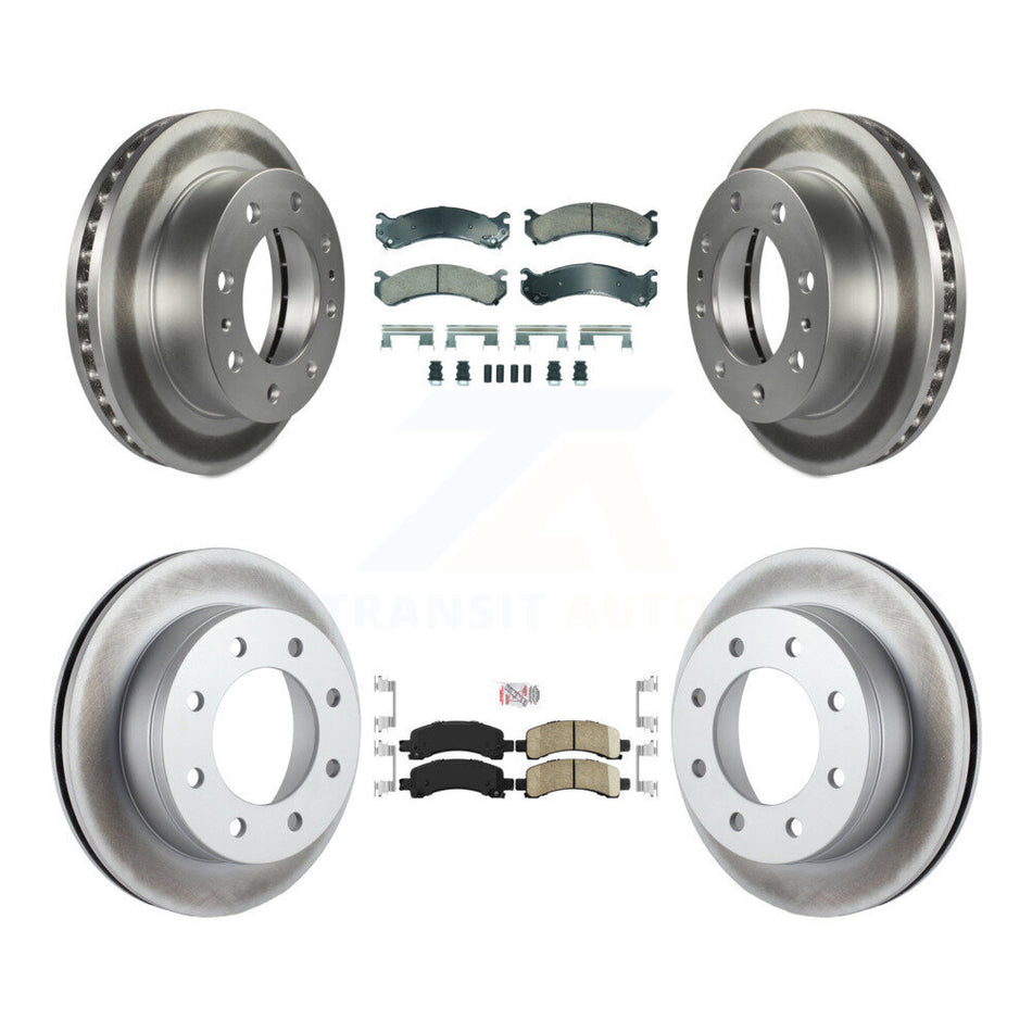 Front Rear Ceramic Pad Coated Disc Brake Rotors Kit For Chevrolet Express 2500 GMC Savana KGA-105801