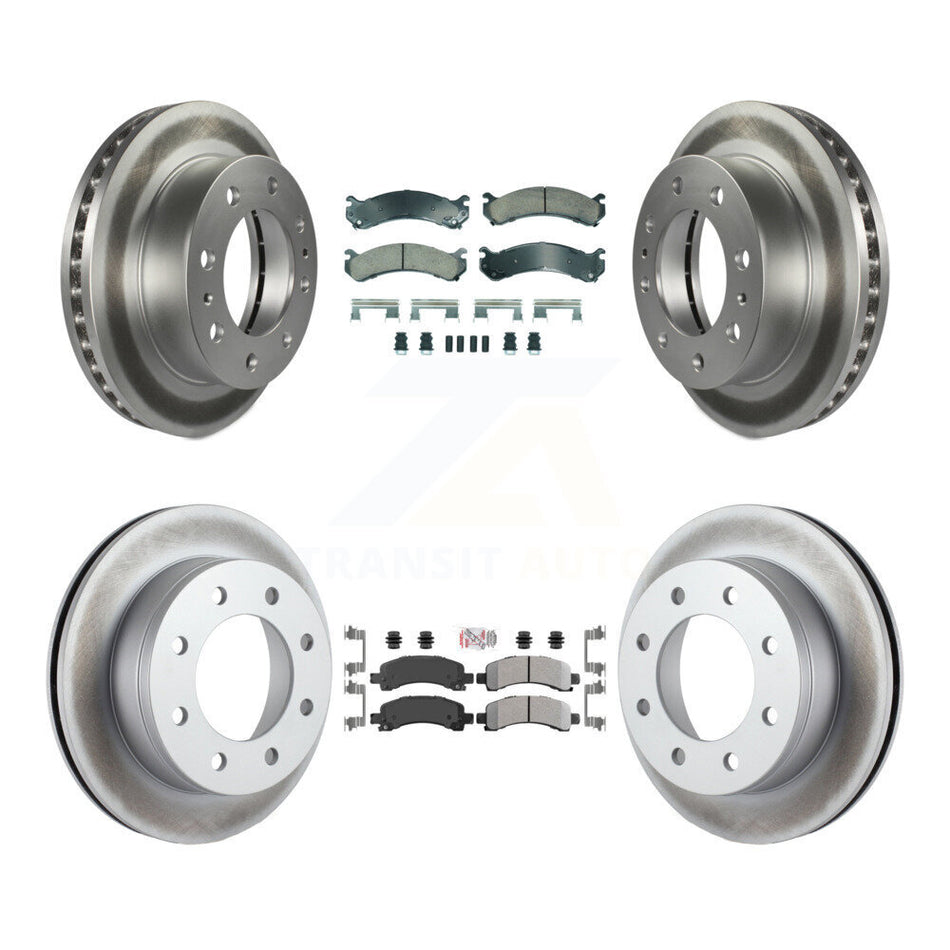 Front Ceramic Rear Semi-Metallic Pad Coat Brake Rotors Kit For Chevrolet Express 2500 GMC KGA-105802
