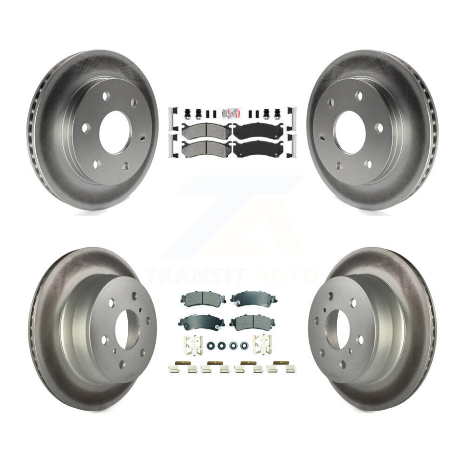 Front Rear Semi-Metallic Pad And Coated Disc Brake Rotors Kit For GMC Sierra 1500 Classic KGA-105808