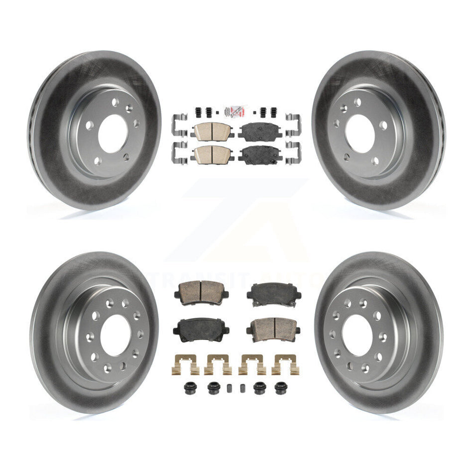 Front Rear Ceramic Pad & Coated Brake Rotor Kit For 2016 Chevrolet Malibu Carryover Model KGA-105821