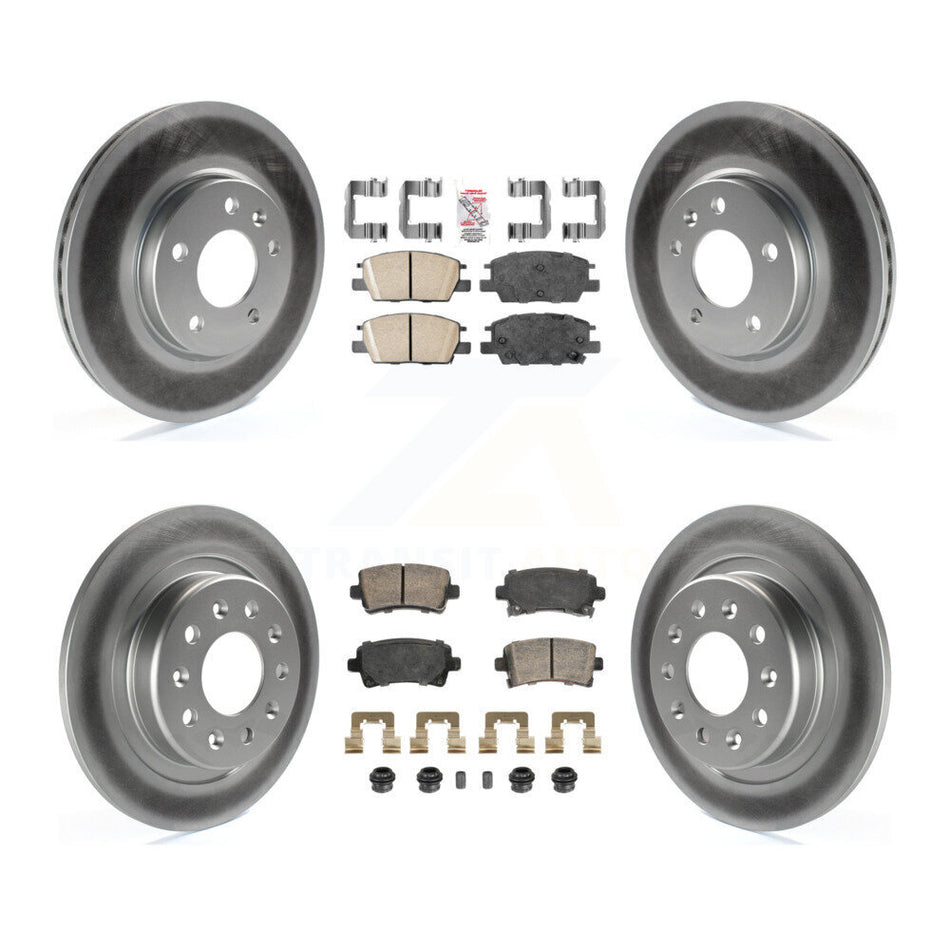 Front Rear Ceramic Pad & Coated Brake Rotor Kit For 2016 Chevrolet Malibu Carryover Model KGA-105822