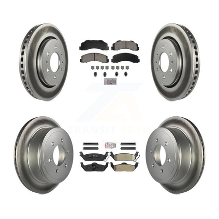 Front Ceramic Rear Semi-Metallic Pads And Coated Disc Brake Rotors Kit For Ford F-150 KGA-105823
