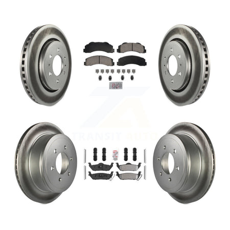 Front Ceramic Rear Semi-Metallic Pads And Coated Disc Brake Rotors Kit For Ford F-150 KGA-105825