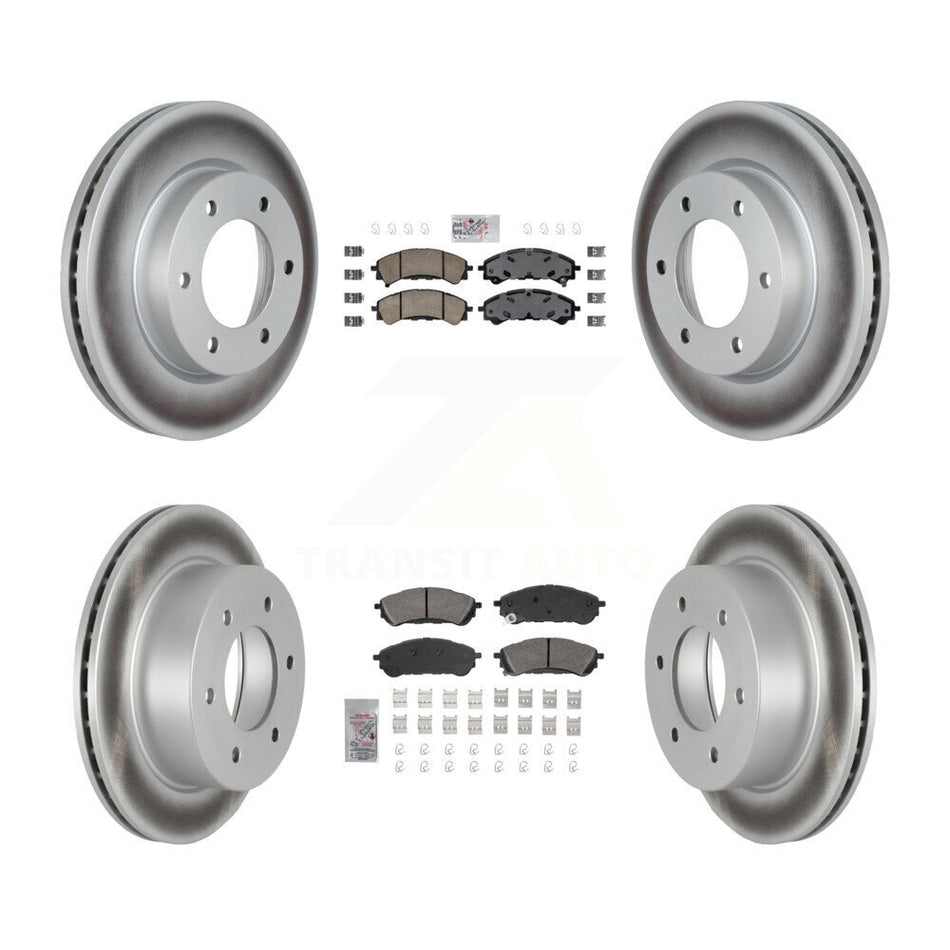 Front Rear Ceramic Pads And Coated Disc Brake Rotors Kit For 2019-2023 Ford Ranger KGA-105829