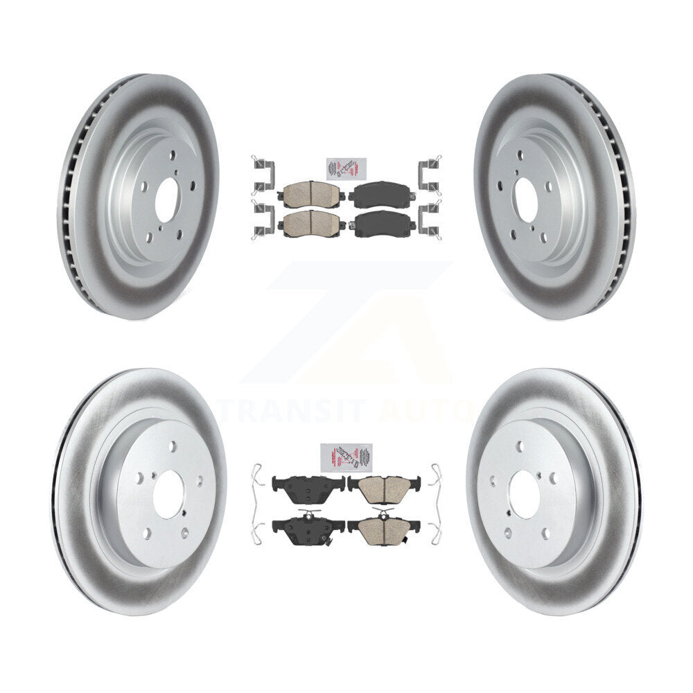Front Rear Ceramic Pads And Coated Disc Brake Rotors Kit For Subaru Outback WRX Legacy KGA-105832
