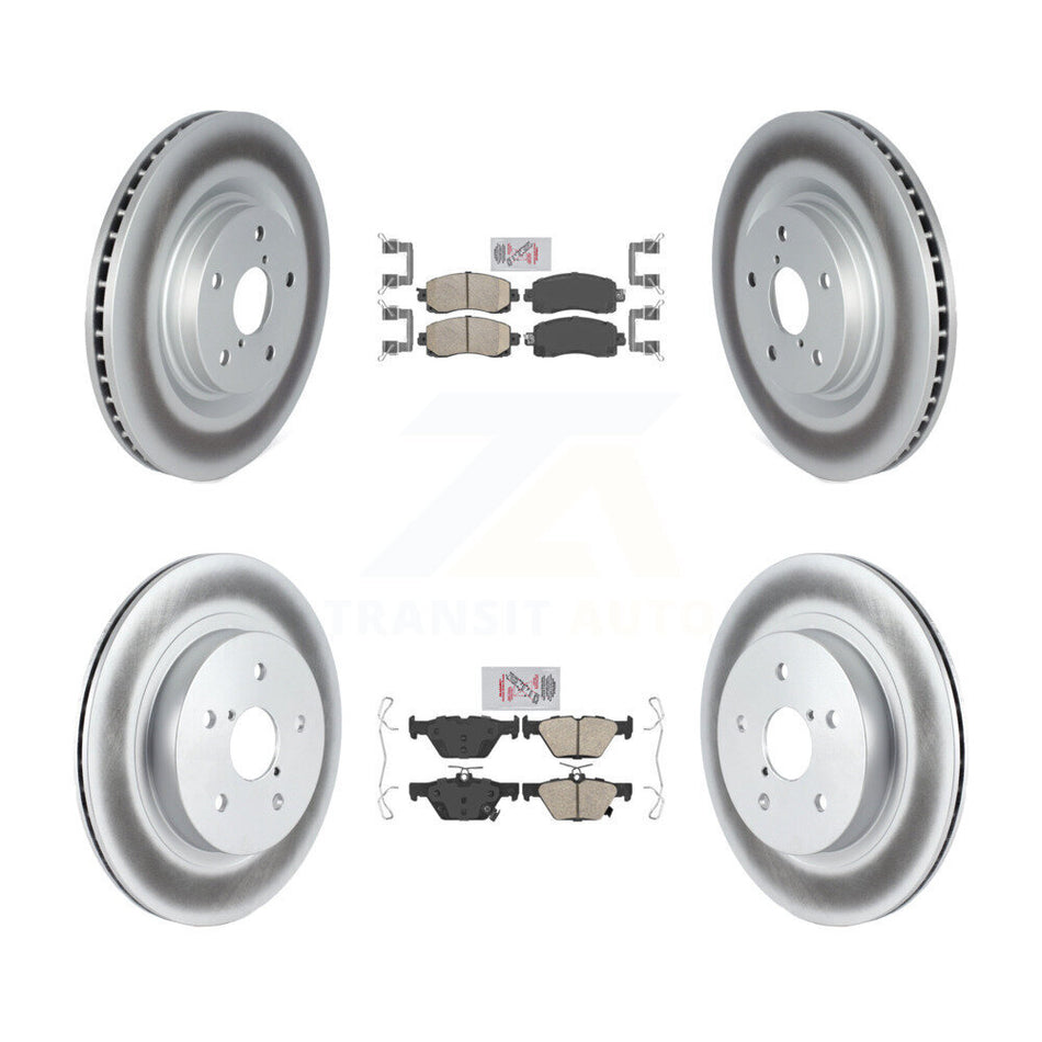 Front Rear Ceramic Pads And Coated Disc Brake Rotors Kit For Subaru Outback WRX Legacy KGA-105832