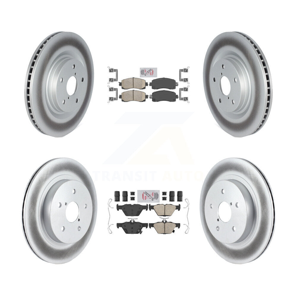 Front Rear Ceramic Pads And Coated Disc Brake Rotors Kit For Subaru Outback WRX Legacy KGA-105834
