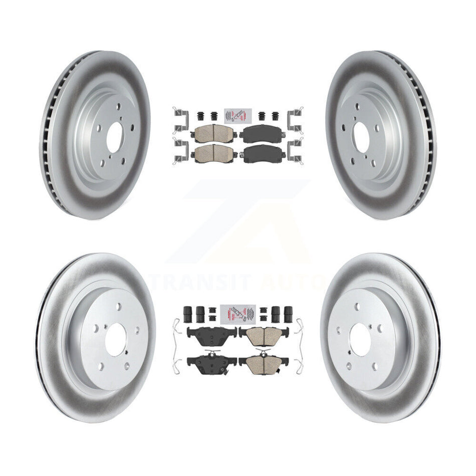 Front Rear Ceramic Pads And Coated Disc Brake Rotors Kit For Subaru Outback WRX Legacy KGA-105835