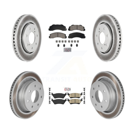 Front Rear Ceramic Pad Coated Brake Rotors Kit For 2012-2014 Ford F-150 With 7 Lug Wheels KGA-105837