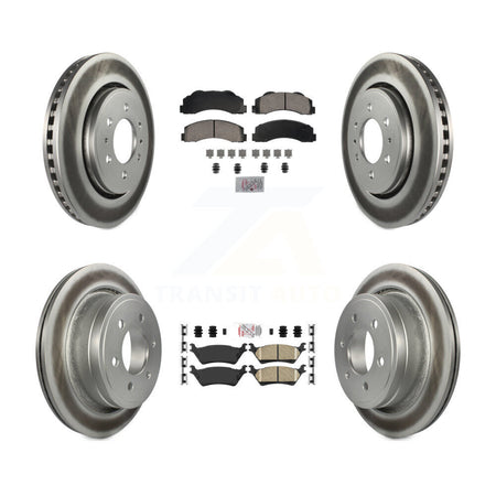Front Rear Ceramic Pads And Coated Disc Brake Rotors Kit For Ford F-150 KGA-105838