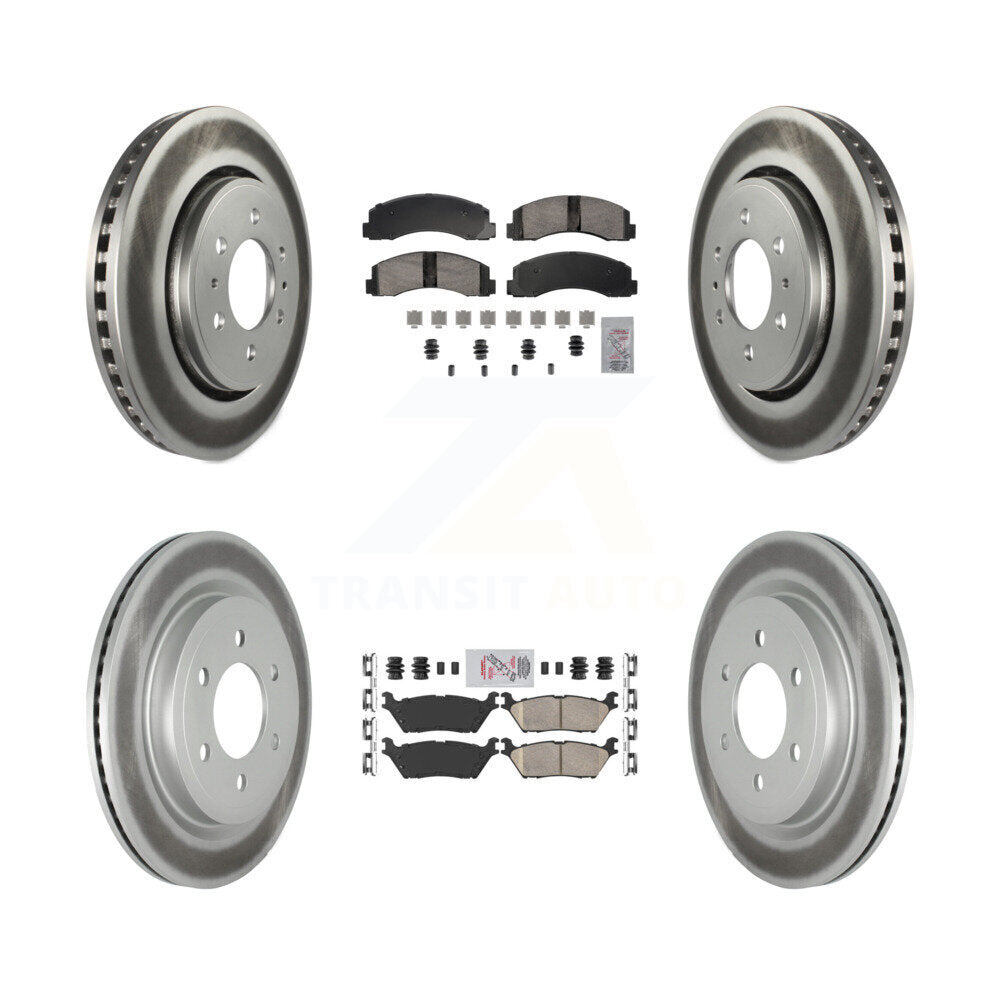 Front Rear Ceramic Pad Coated Brake Rotor Kit For Ford F-150 Expedition Lincoln Navigator KGA-105845