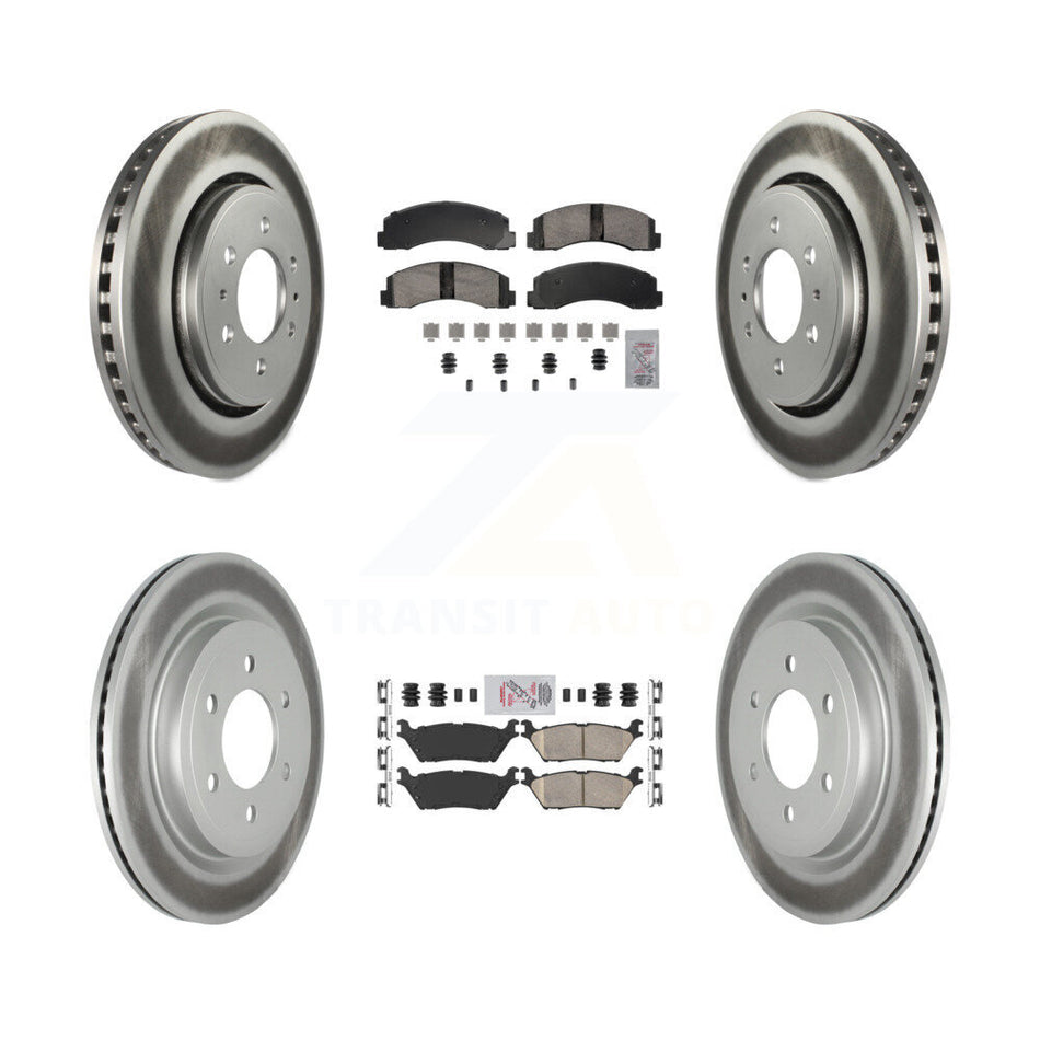 Front Rear Ceramic Pad Coated Brake Rotor Kit For Ford F-150 Expedition Lincoln Navigator KGA-105845