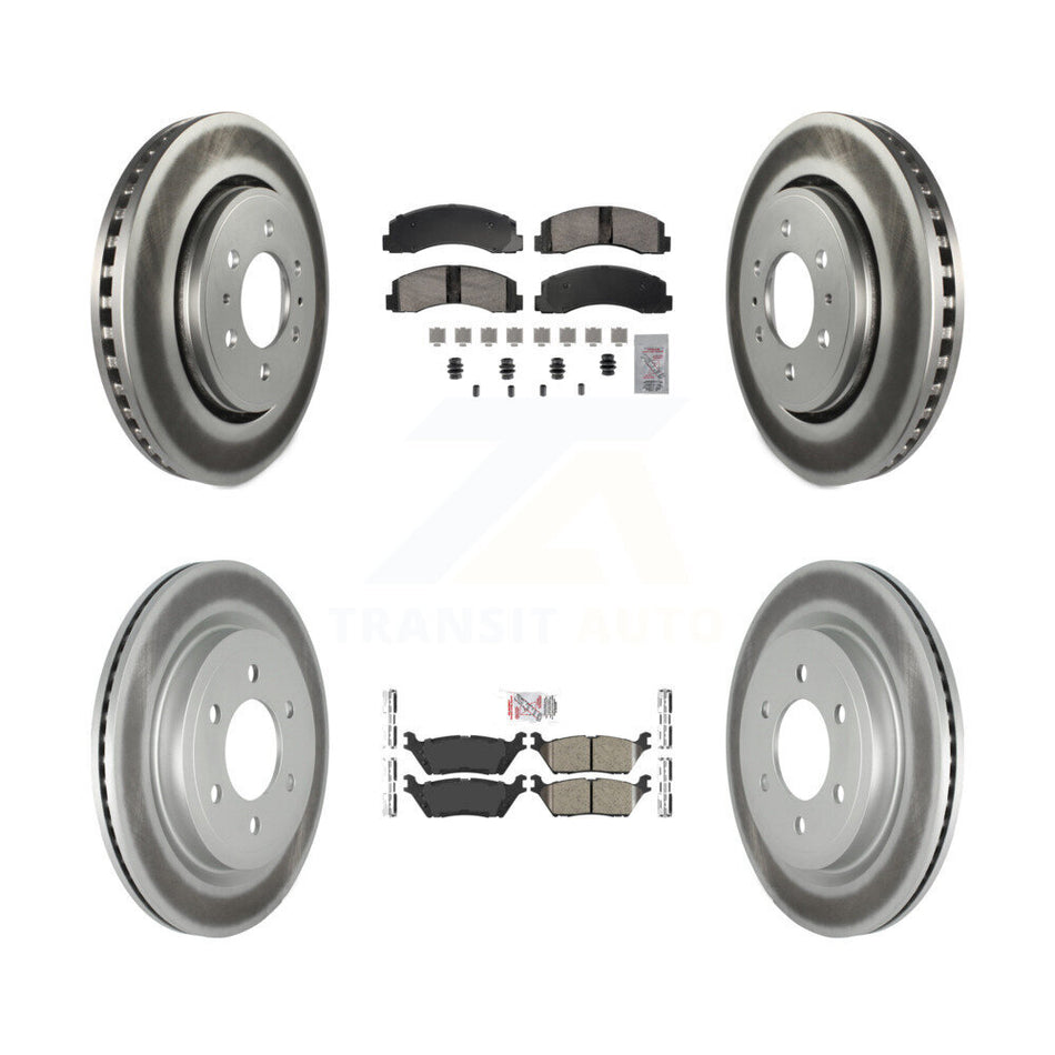 Front Rear Ceramic Pad Coated Brake Rotor Kit For Ford F-150 Expedition Lincoln Navigator KGA-105847