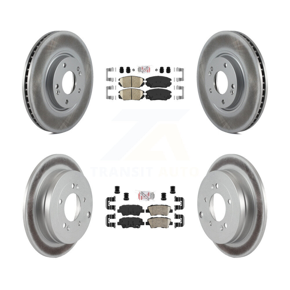 Front Rear Ceramic Pad And Coated Disc Brake Rotor Kit For 2010 Hyundai Azera To 07 06 09 KGA-105852