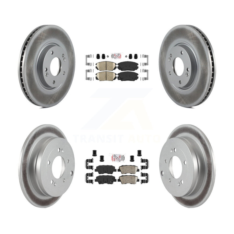 Front Rear Ceramic Pad And Coated Disc Brake Rotor Kit For 2010 Hyundai Azera To 07 06 09 KGA-105852