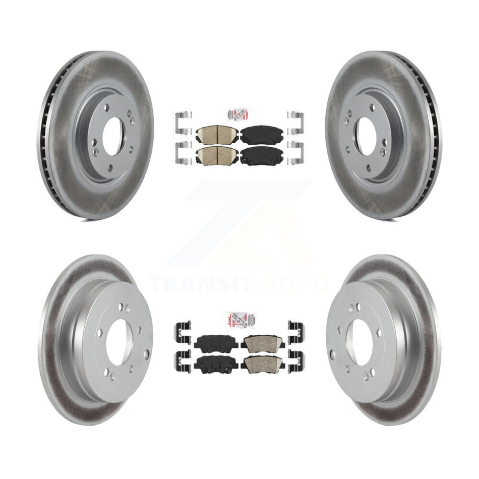 Front Rear Ceramic Pad And Coated Disc Brake Rotor Kit For 2010 Hyundai Azera To 07 06 09 KGA-105853