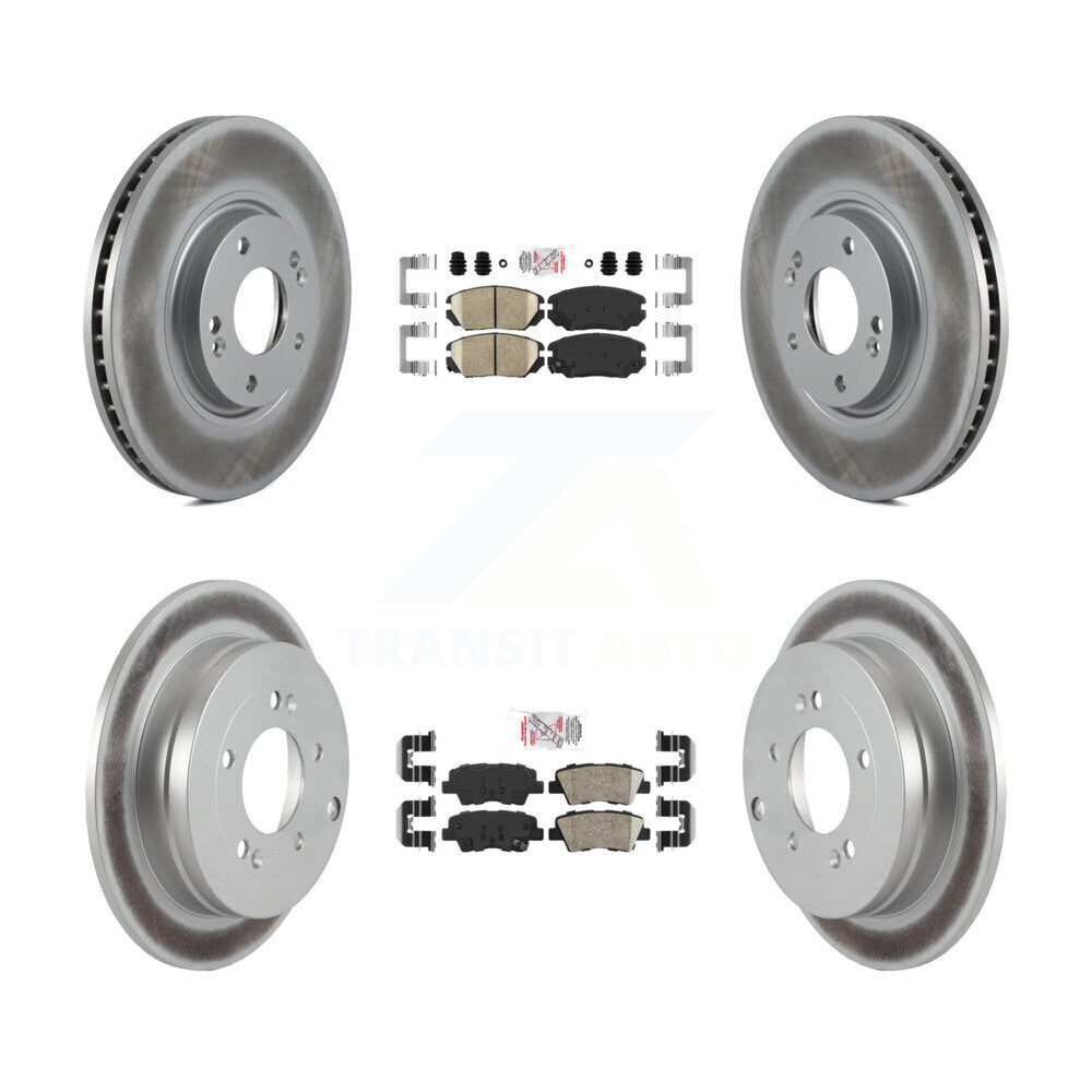 Front Rear Ceramic Pad And Coated Disc Brake Rotor Kit For 2010 Hyundai Azera To 07 06 09 KGA-105854