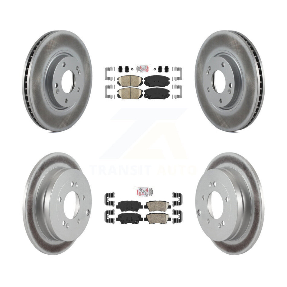 Front Rear Ceramic Pad And Coated Disc Brake Rotor Kit For 2010 Hyundai Azera To 07 06 09 KGA-105854
