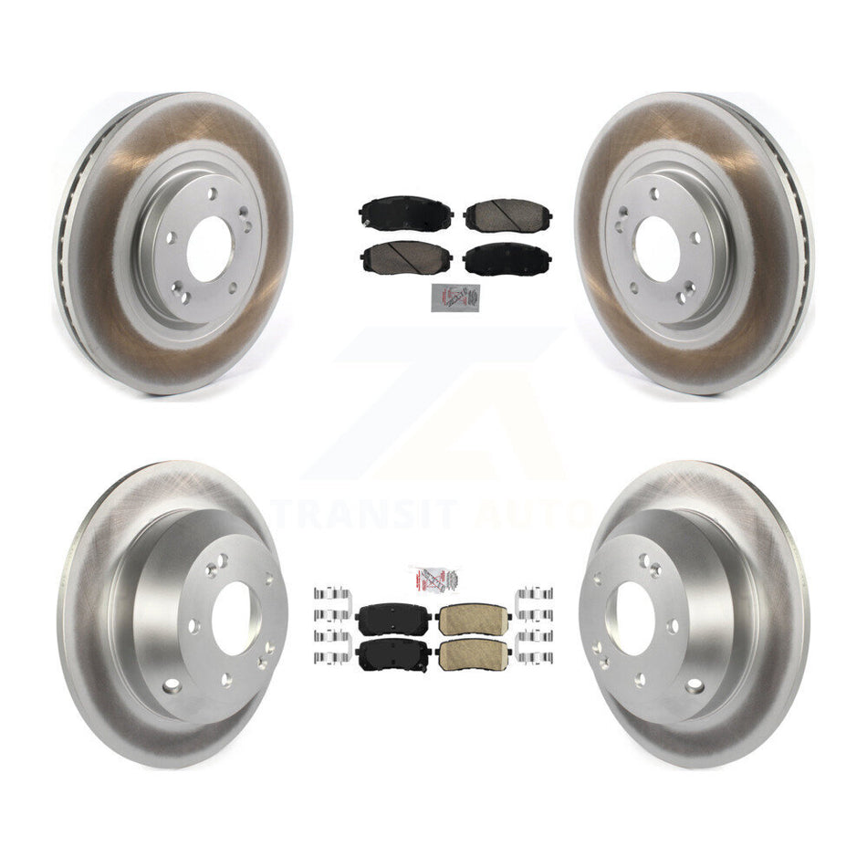 Front Rear Ceramic Pads And Coated Disc Brake Rotors Kit For 2020-2021 Kia Sedona KGA-105857