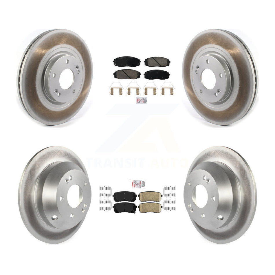 Front Rear Ceramic Pads And Coated Disc Brake Rotors Kit For 2020-2021 Kia Sedona KGA-105857