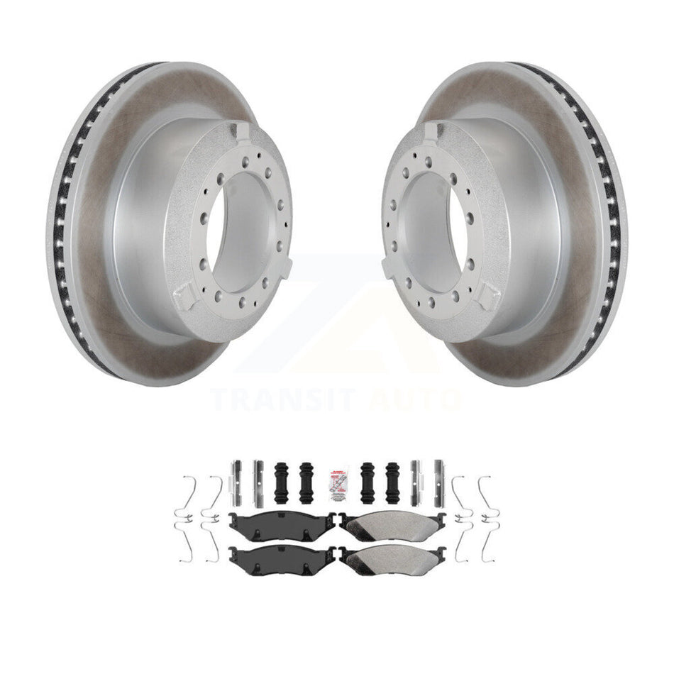Rear Coat Brake Rotor Semi-Metallic Pad Kit For Ford F-450 Super Duty F-550 International KGA-105876