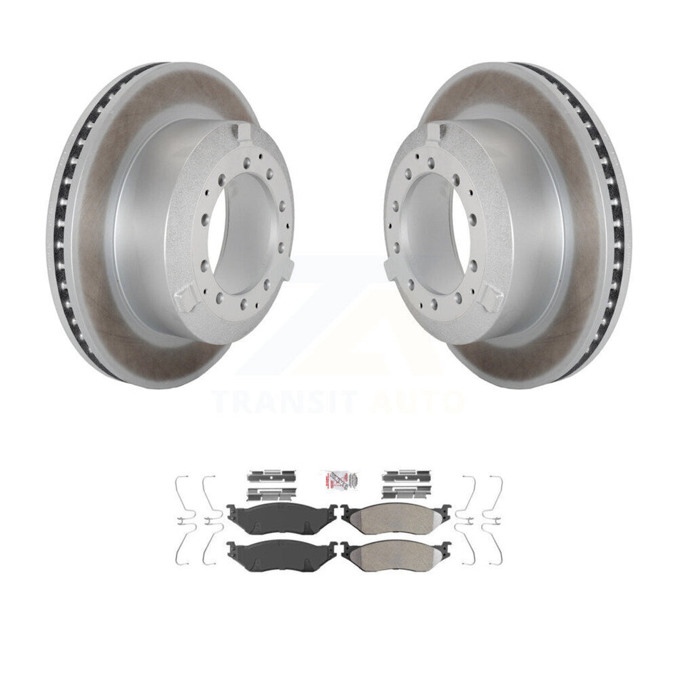 Rear Coat Brake Rotor Semi-Metallic Pad Kit For Ford F-450 Super Duty F-550 International KGA-105877