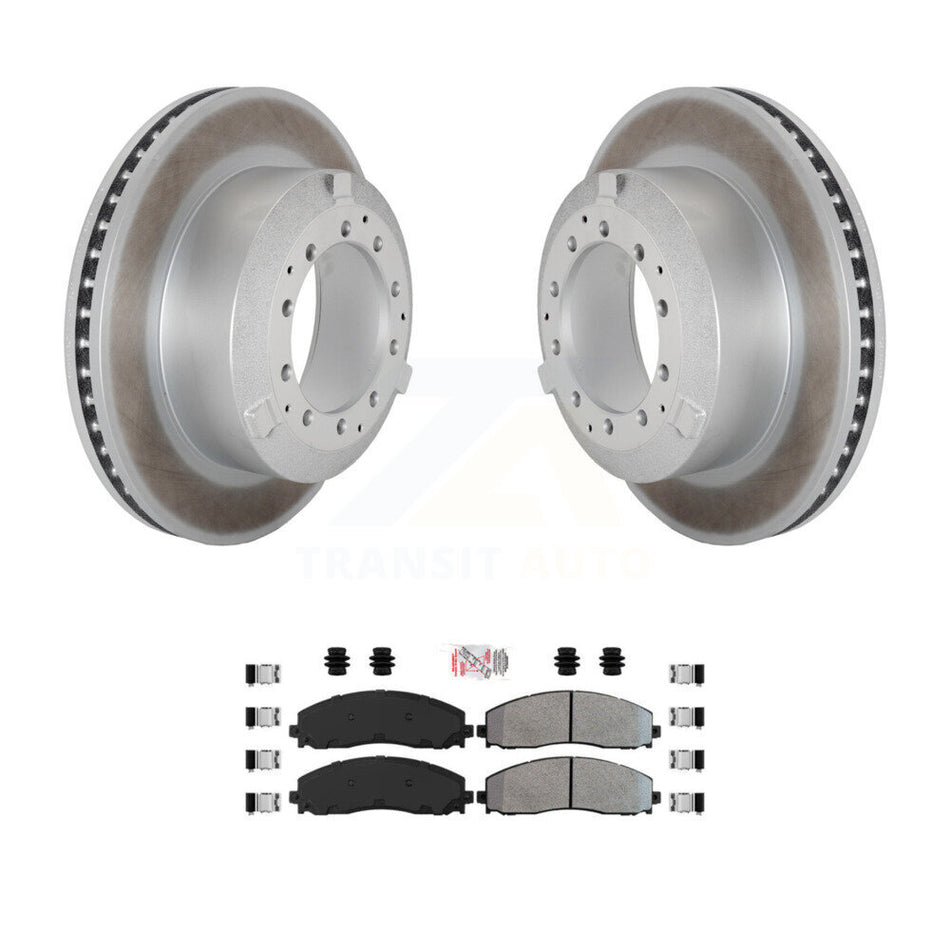 Rear Coat Brake Rotor Semi-Metallic Pad Kit For 15-16 Ford F-350 Super Duty Cab & Chassis KGA-105878