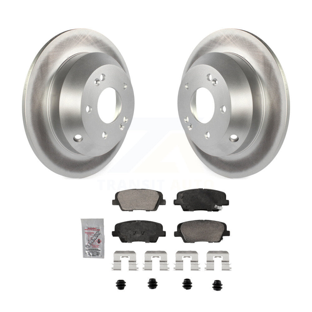 Rear Coated Disc Brake Rotors & Ceramic Pad Kit For Hyundai Santa Fe Sport Kia Sorento XL KGA-105890