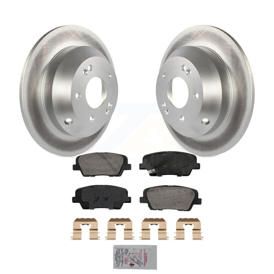 Rear Coated Disc Brake Rotors & Ceramic Pad Kit For Hyundai Santa Fe Sport Kia Sorento XL KGA-105891