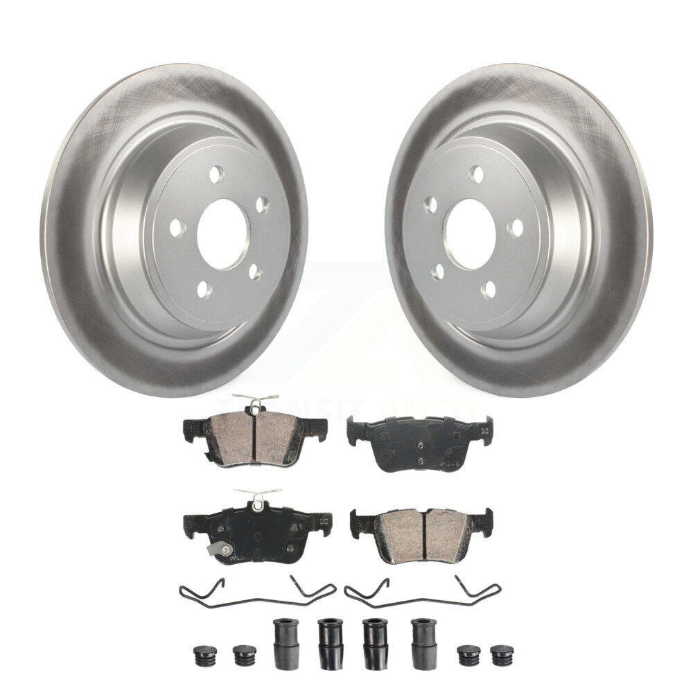 Rear Coated Disc Brake Rotor & Ceramic Pad Kit For 2019-2020 Ford Police Responder Hybrid KGA-105892