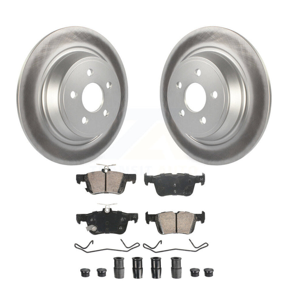 Rear Coated Disc Brake Rotor & Ceramic Pad Kit For 2019-2020 Ford Police Responder Hybrid KGA-105892
