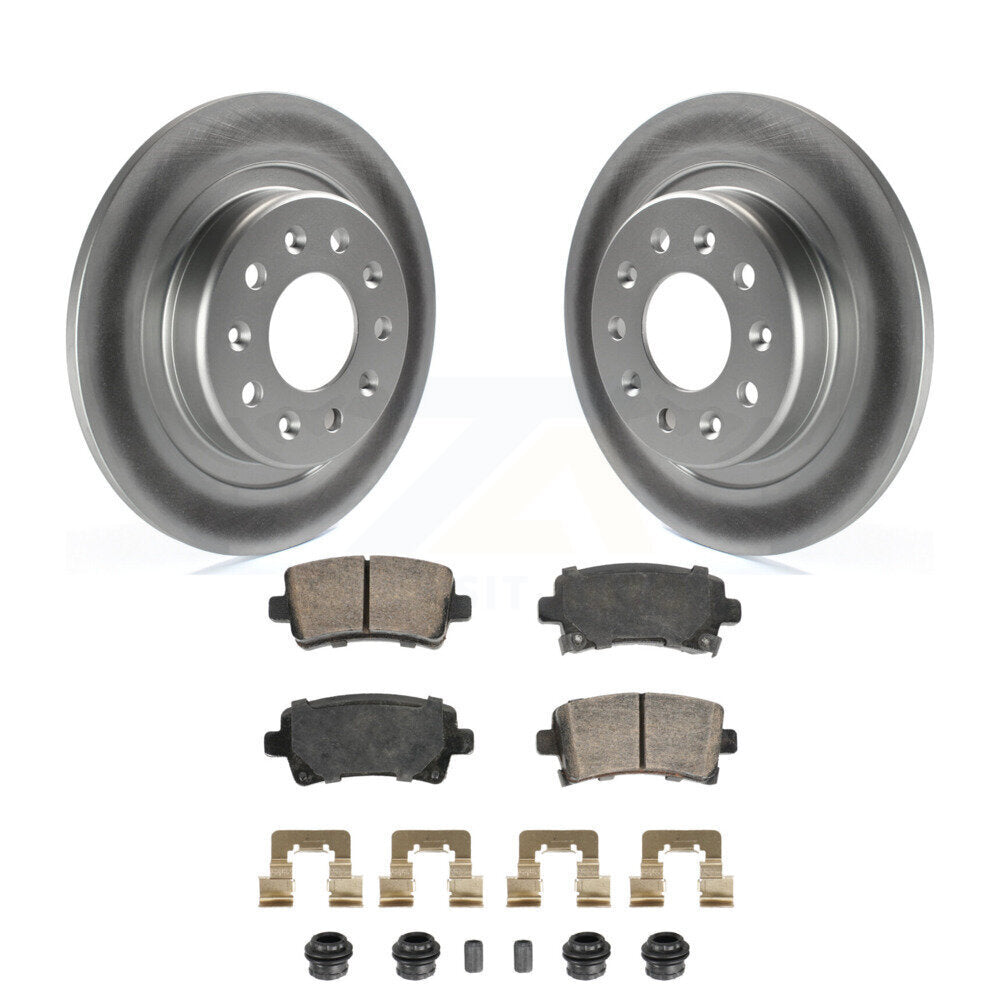 Rear Coated Disc Brake Rotors & Ceramic Pad Kit For 2016 Chevrolet Malibu Carryover Model KGA-105904
