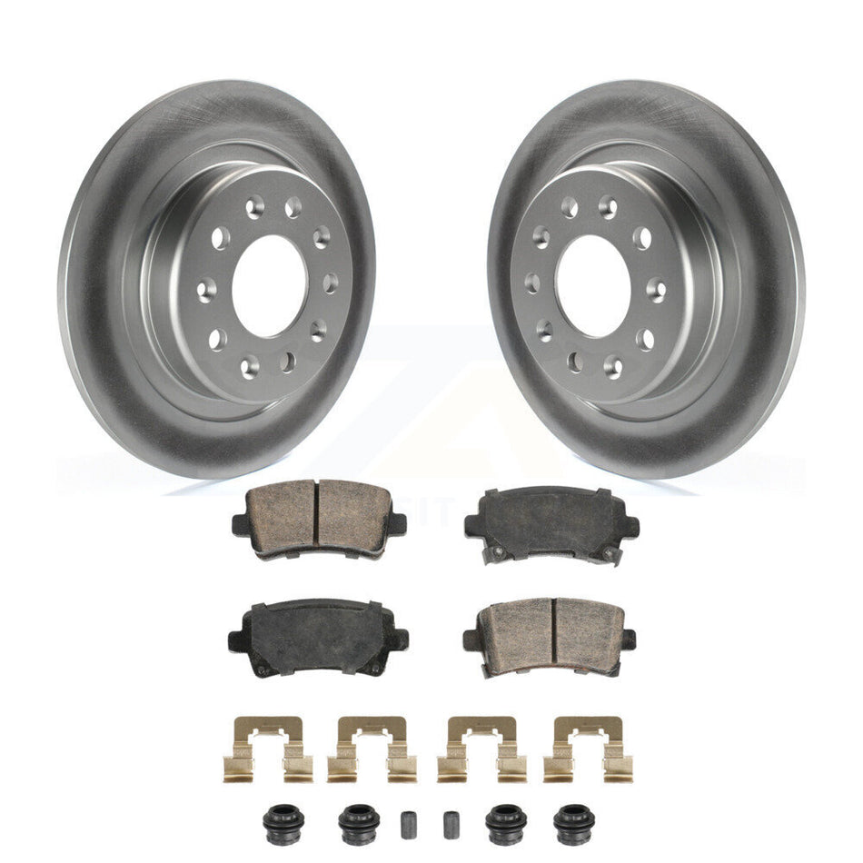 Rear Coated Disc Brake Rotors & Ceramic Pad Kit For 2016 Chevrolet Malibu Carryover Model KGA-105904