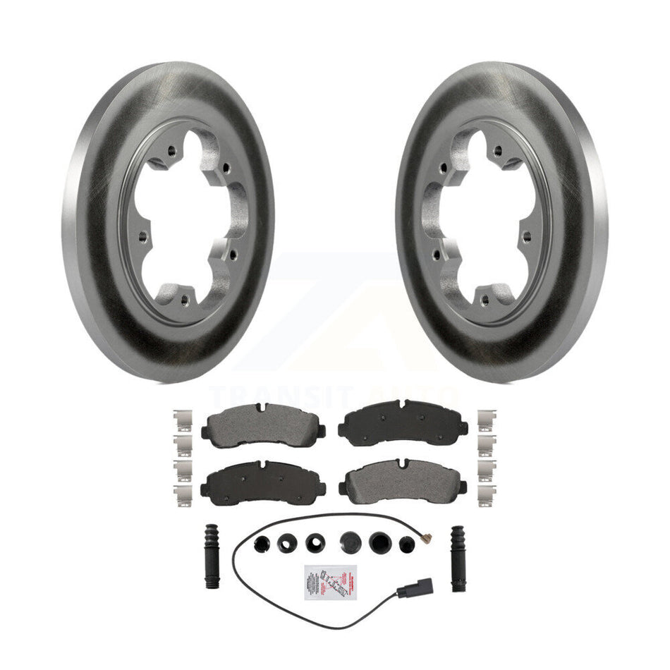 Rear Coat Brake Rotors Semi-Metallic Pad Kit For 20-21 Ford Transit-350 With 5 Lug Wheels KGA-105909