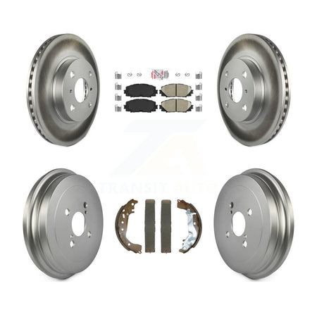 Front Rear Disc Brake Rotors Ceramic Pads And Coated Drum Kit For Toyota Yaris KGA-105912