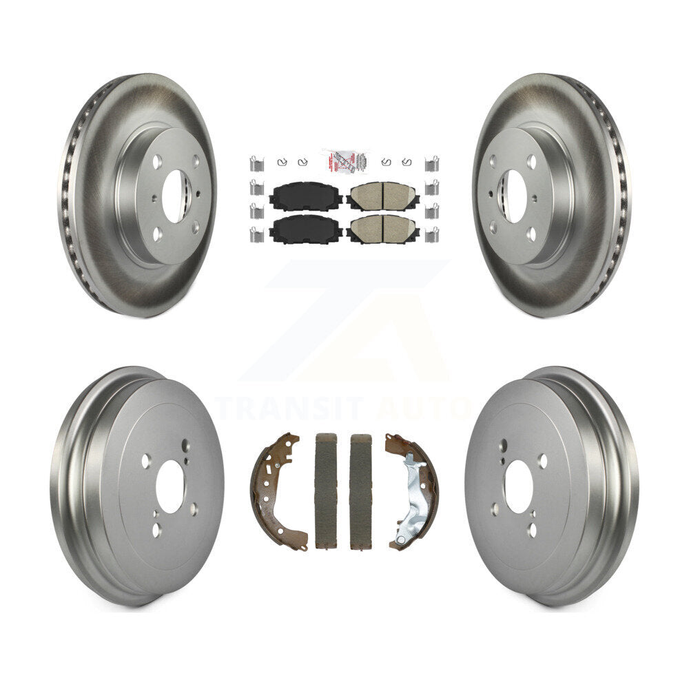 Front Rear Disc Brake Rotors Ceramic Pads And Coated Drum Kit For Toyota Yaris KGA-105913