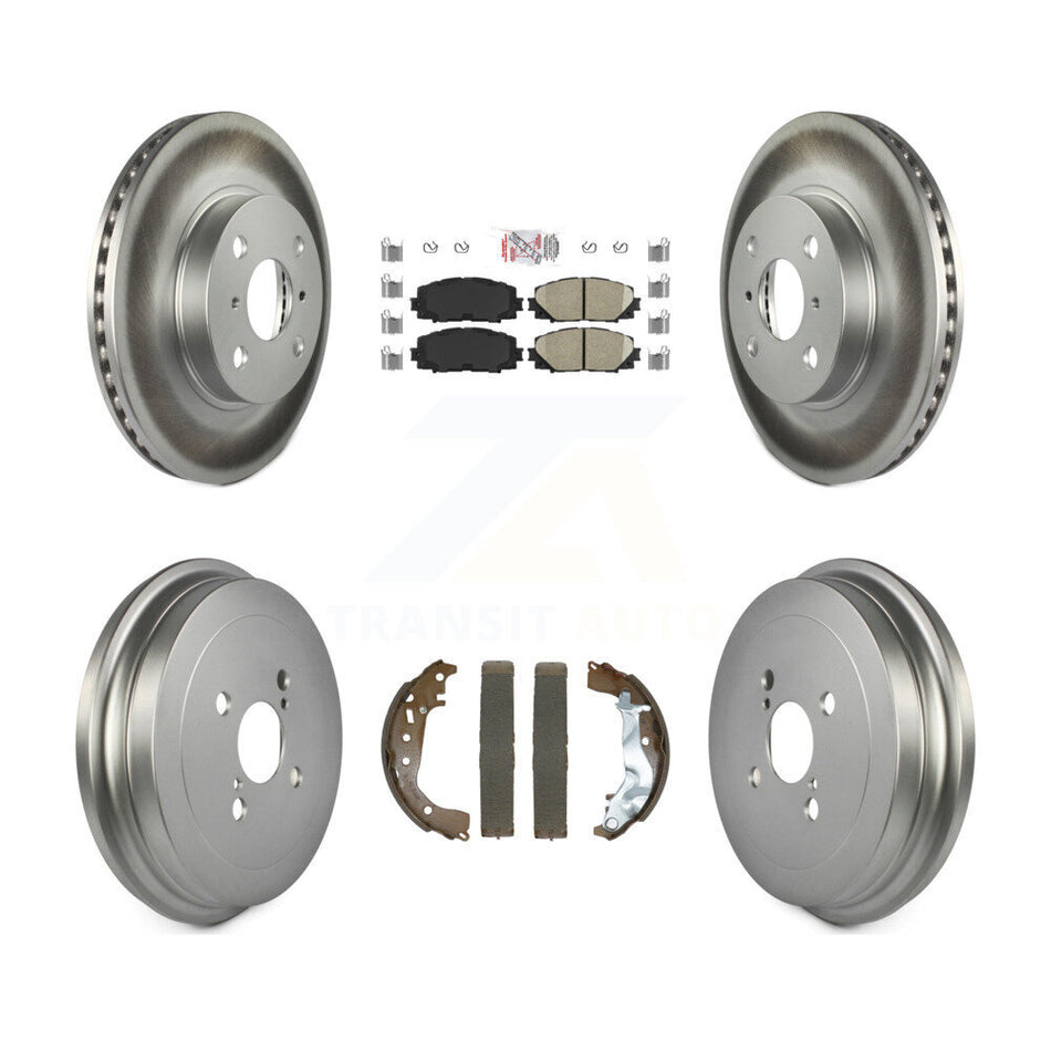Front Rear Disc Brake Rotors Ceramic Pads And Coated Drum Kit For Toyota Yaris KGA-105913