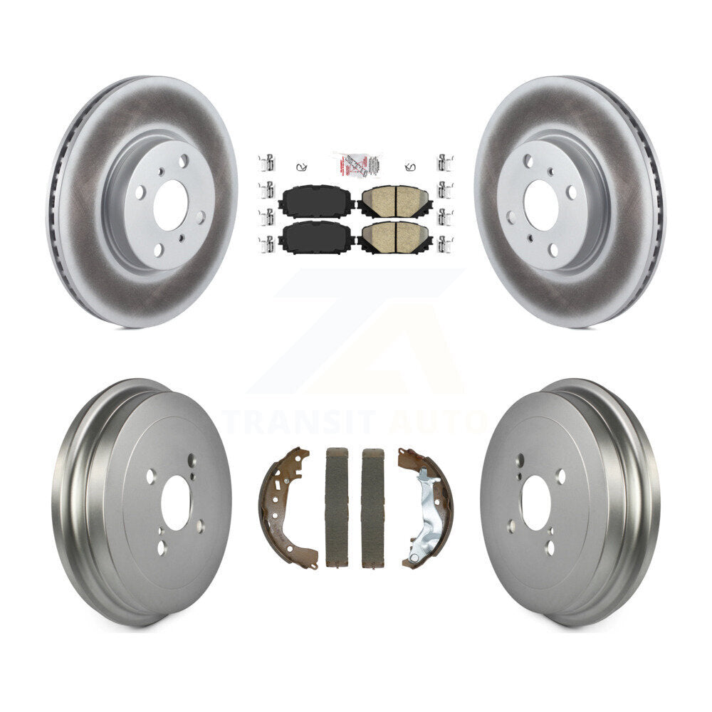 Front Rear Brake Rotors Ceramic Pad Coat Drum Kit For 15-18 Toyota Yaris Disc rear brakes KGA-105914