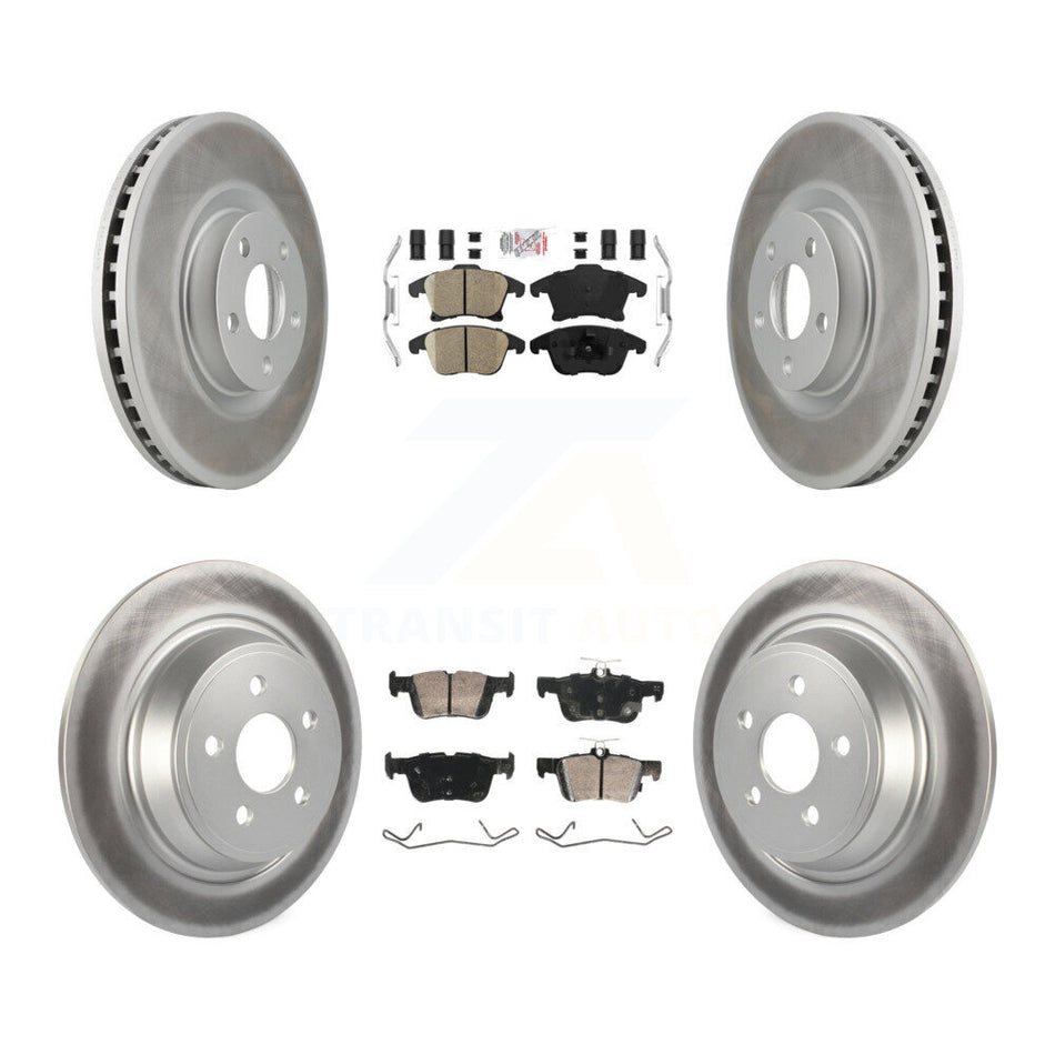 Front Rear Ceramic Pad Coated Brake Rotors Kit For 2019-2020 Ford Police Responder Hybrid KGA-105938