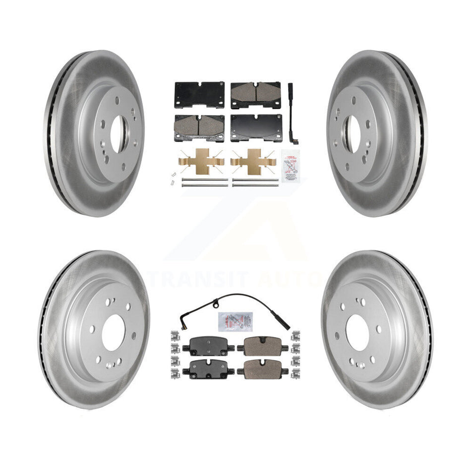 Front Ceramic Rear Semi-Metallic Pad Coat Brake Rotors Kit For Chevrolet GMC Silverado XL KGA-105943