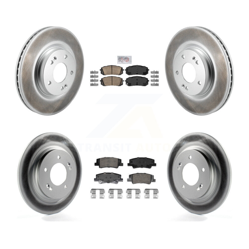 Front Rear Ceramic Pad And Coated Disc Brake Rotors Kit For Hyundai Sonata Kia Niro EV K5 KGA-105944