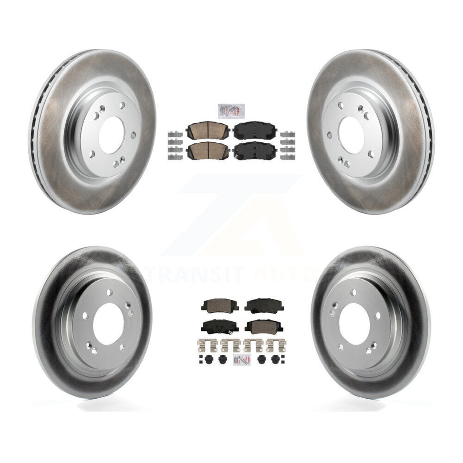 Front Rear Ceramic Pad And Coated Disc Brake Rotors Kit For Hyundai Sonata Kia Niro EV K5 KGA-105945