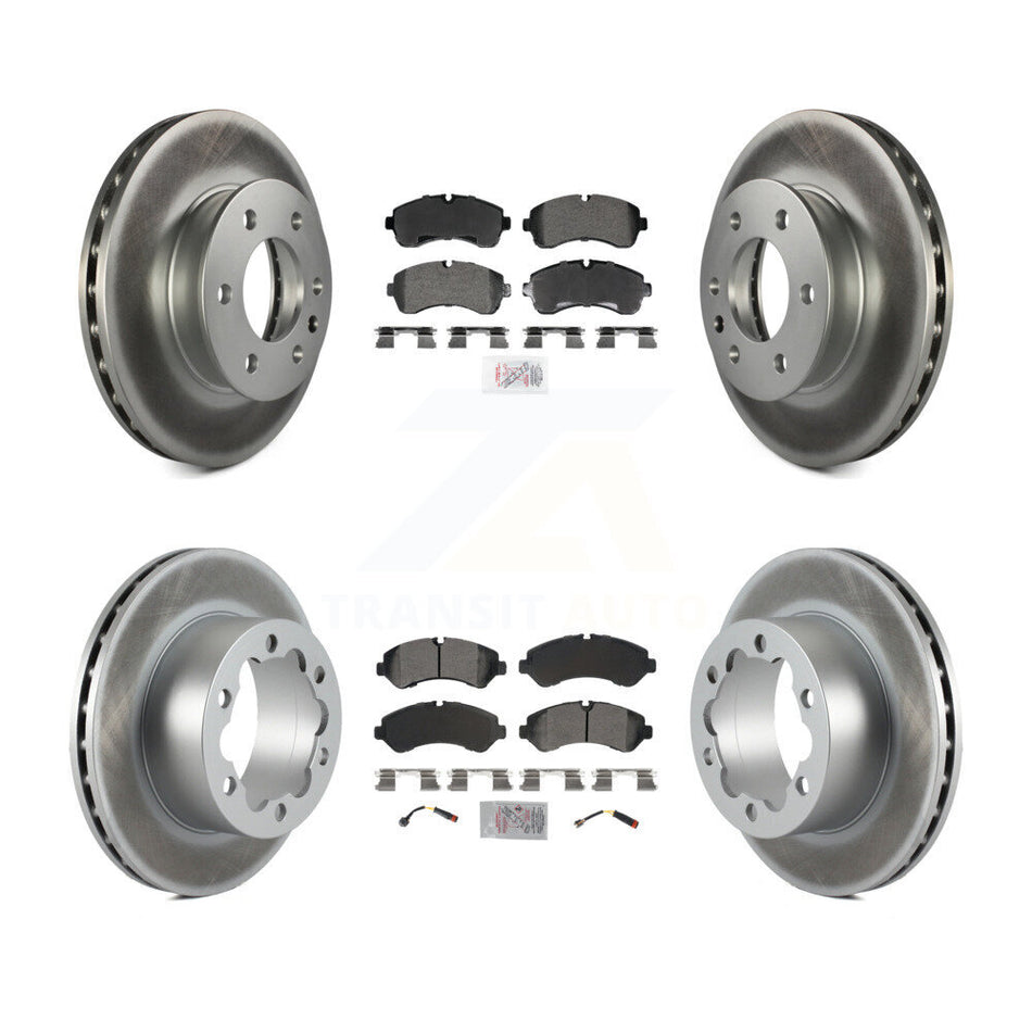 Front Rear Semi-Metallic Pad Coated Brake Rotors Kit For Mercedes-Benz Sprinter 3500 4500 KGA-105948