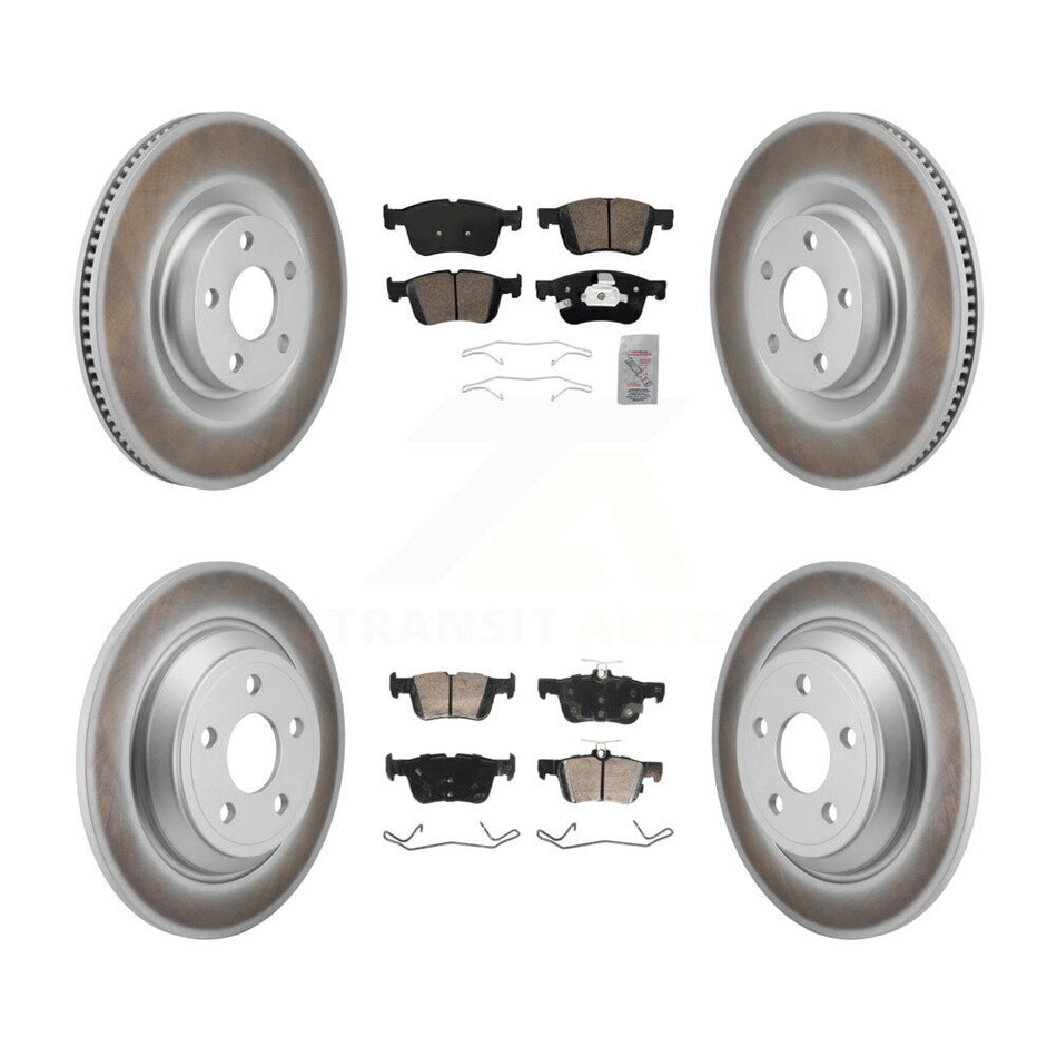 Front Rear Ceramic Pads And Coated Disc Brake Rotors Kit For 2022-2023 Ford Maverick KGA-105954