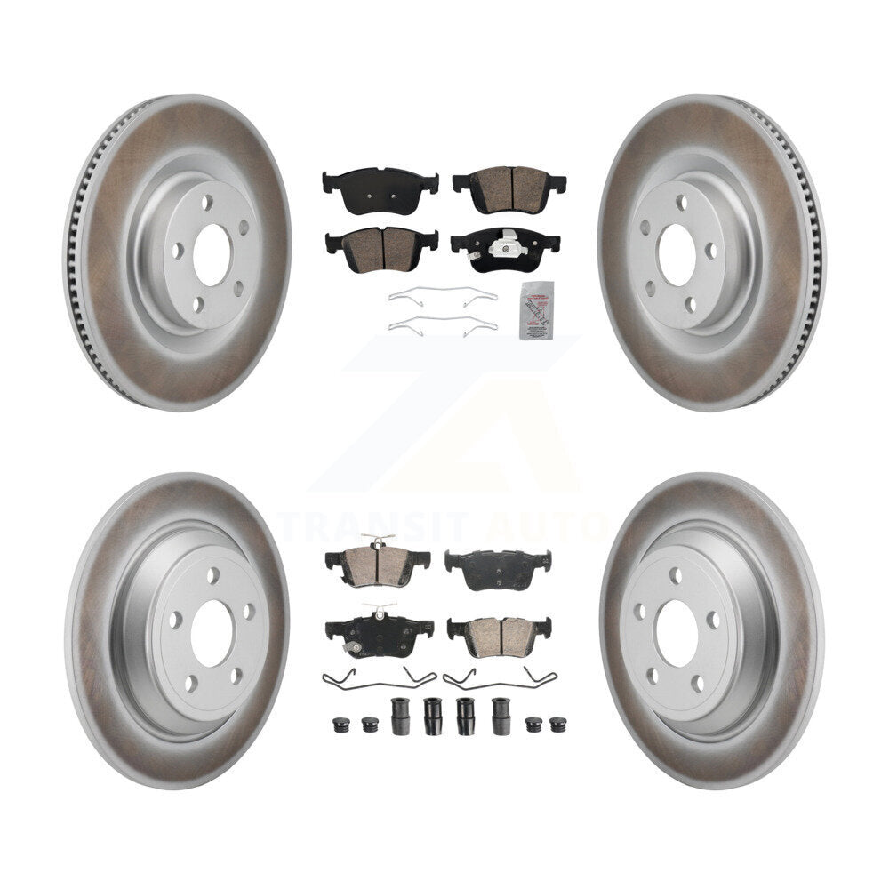 Front Rear Ceramic Pads And Coated Disc Brake Rotors Kit For 2022-2023 Ford Maverick KGA-105955