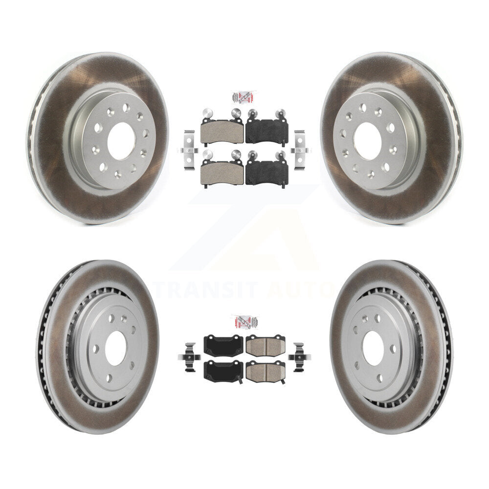 Front Semi-Metallic Rear Ceramic Pad And Coated Disc Brake Rotor Kit For Chevrolet Camaro KGA-105956