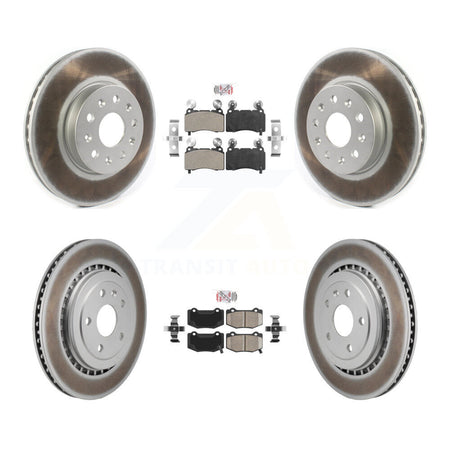 Front Semi-Metallic Rear Ceramic Pad And Coated Disc Brake Rotor Kit For Chevrolet Camaro KGA-105956